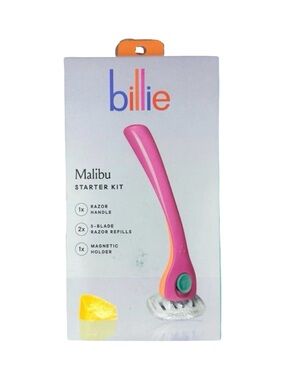 Billie Starter Kit - 1 Razor Handle + Magnetic Holder + 2 Blade Refills - Malibu